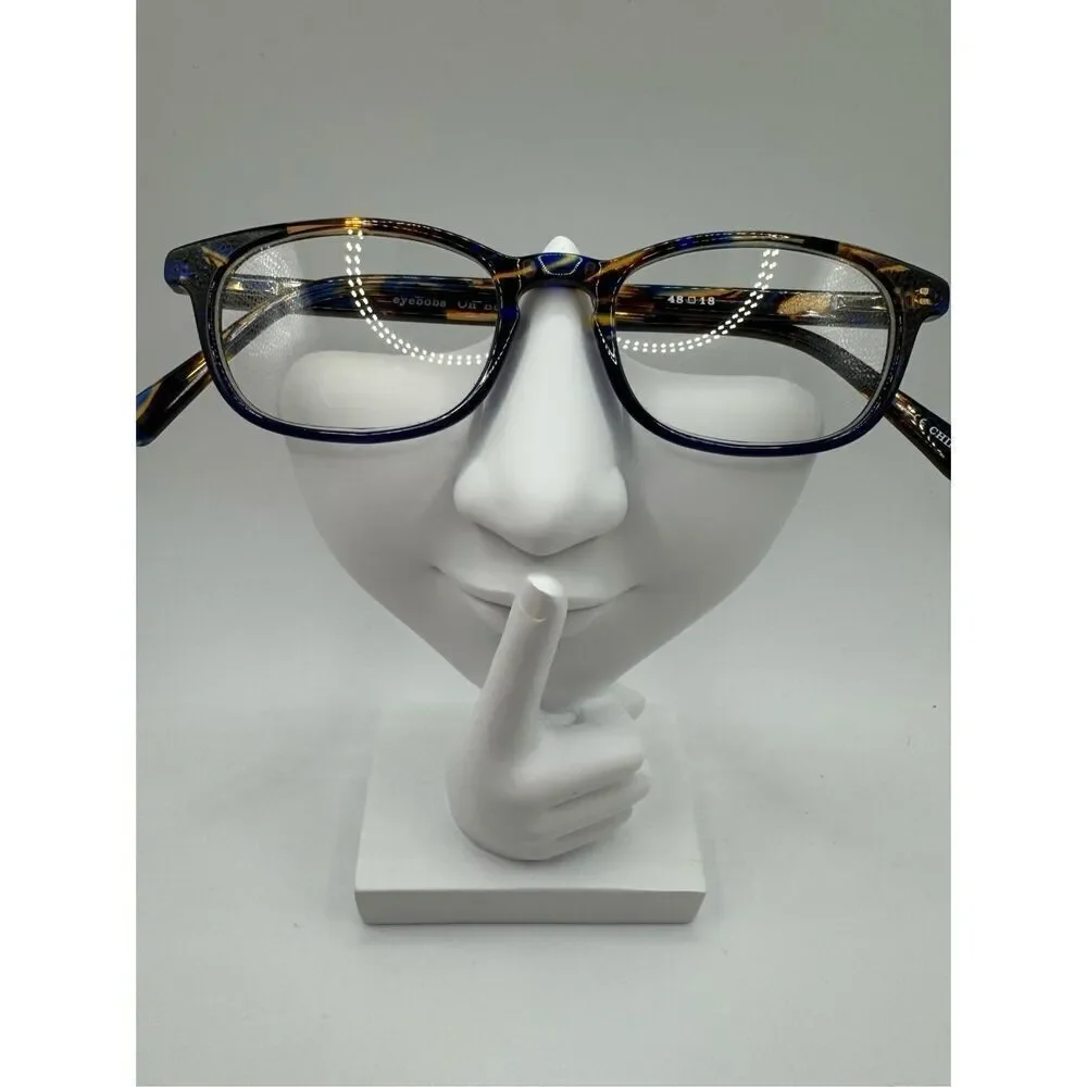 eyebobs On Board eyeglass frames blue brown pattern new without case